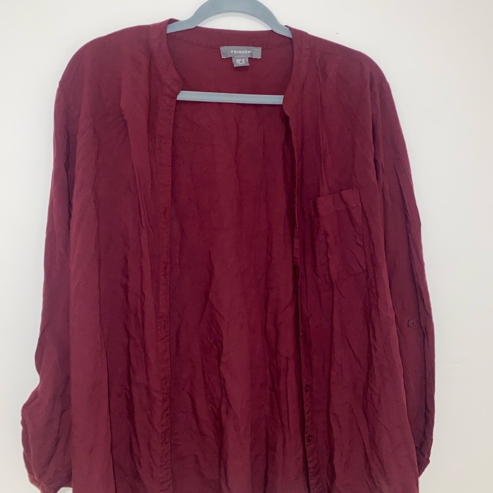 Gently worn primark burgundy blouse